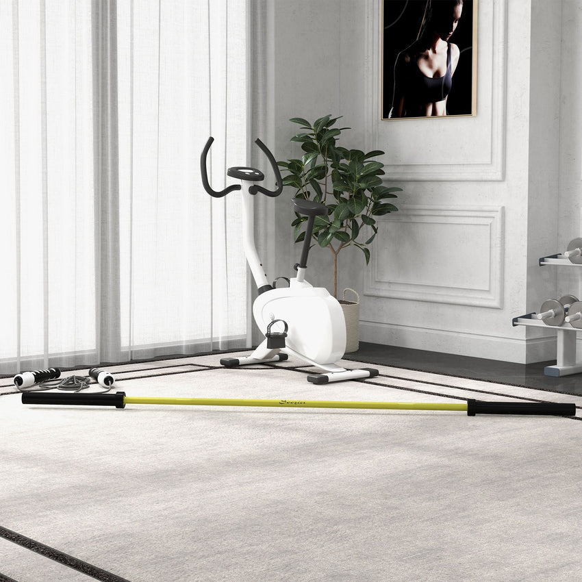 Soozier 7.2ft Weight Bar, Olympic Bar with Rotating Sleeves, Non - Slip Knurling Grip, 1500lbs Weight Capacity, Yellow - 7DAY'S