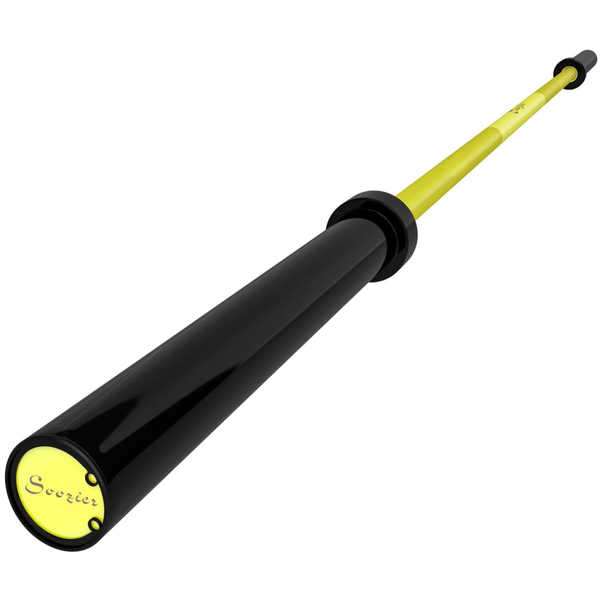 Soozier 7.2ft Weight Bar, Olympic Bar with Rotating Sleeves, Non - Slip Knurling Grip, 1500lbs Weight Capacity, Yellow - 7DAY'S