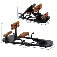 Soozier Foldable Sissy Squat Machine, Hip Thrust Machine with Push Up Stand, Multipurpose Glute Workout Equipment, Black - 7DAY'S