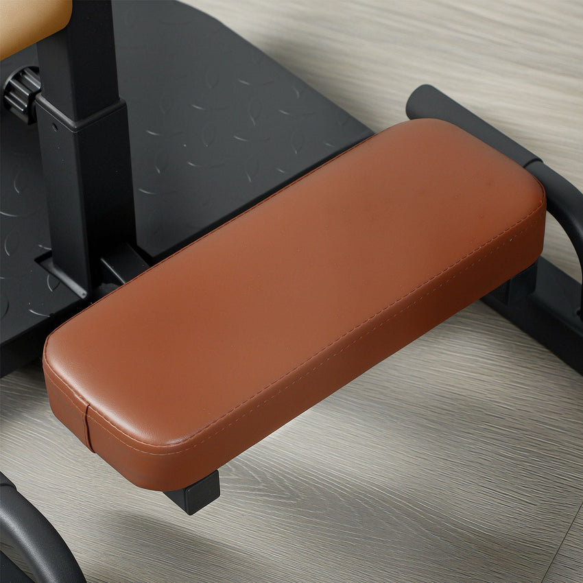 Soozier Foldable Sissy Squat Machine, Hip Thrust Machine with Push Up Stand, Multipurpose Glute Workout Equipment, Black - 7DAY'S