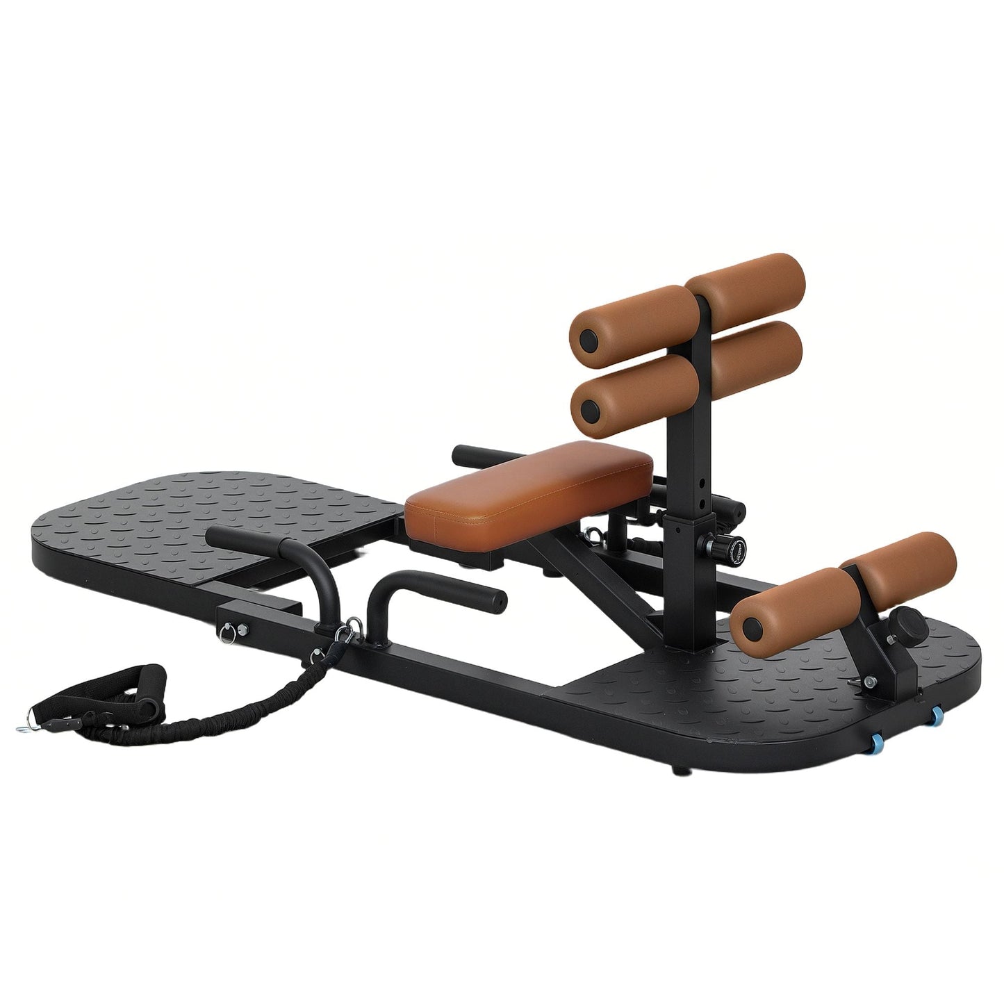 Soozier Foldable Sissy Squat Machine, Hip Thrust Machine with Push Up Stand, Multipurpose Glute Workout Equipment, Black - 7DAY'S