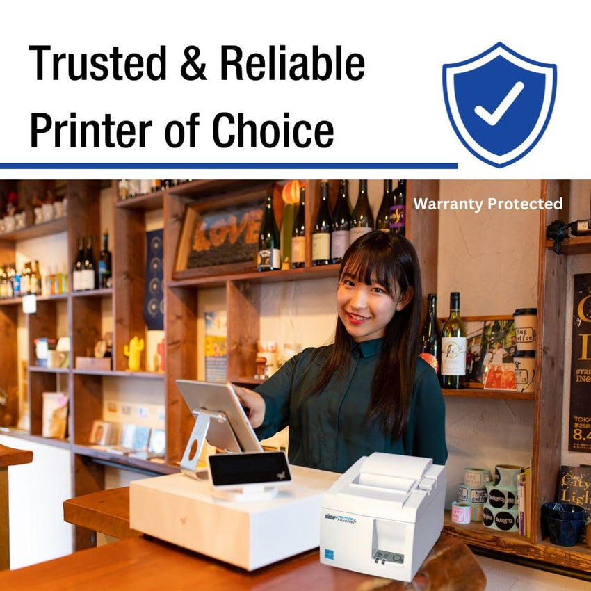 Star Micronics TSP143IIIBi Bluetooth Thermal Receipt Printer for iOS, Android, and Windows with Auto - cutter and Internal Power Supply - Gray - 7DAY'S