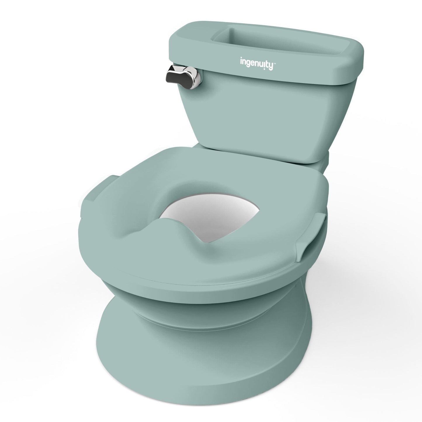 Summer Infant by Ingenuity My Size Potty Pro in White, Toddler Potty Training Toilet, Lifelike Flushing Sound, for Ages 18 Months+, Up to 50 Pounds - 7DAY'S
