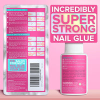 Super Strong Nail Glue for Press On Nails, Nail Tips & Acrylic Nails (8ml) NYK1 NailBond Brush On Glue for Press Ons, Tips & Acrylics - Long Lasting, Maximum Strength, Mess - Free Application - 7DAY'S
