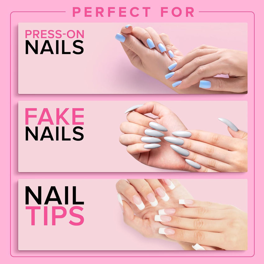Super Strong Nail Glue for Press On Nails, Nail Tips & Acrylic Nails (8ml) NYK1 NailBond Brush On Glue for Press Ons, Tips & Acrylics - Long Lasting, Maximum Strength, Mess - Free Application - 7DAY'S