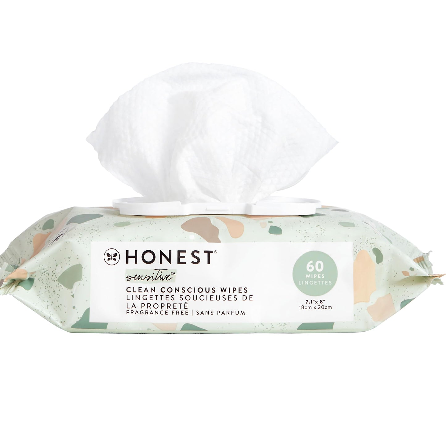 The Honest Company Clean Conscious Multi - Use Wipes | Hypoallergenic + Unscented for Sensitive Skin | Over 99% Water, Compostable, Plant Based, Baby Wipes | Geo Mood, 288 Count - 7DAY'S