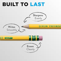 Ticonderoga Wood - Cased Pencils, Pre - Sharpened, 2 HB Soft, Yellow, 30 Count - 7DAY'S