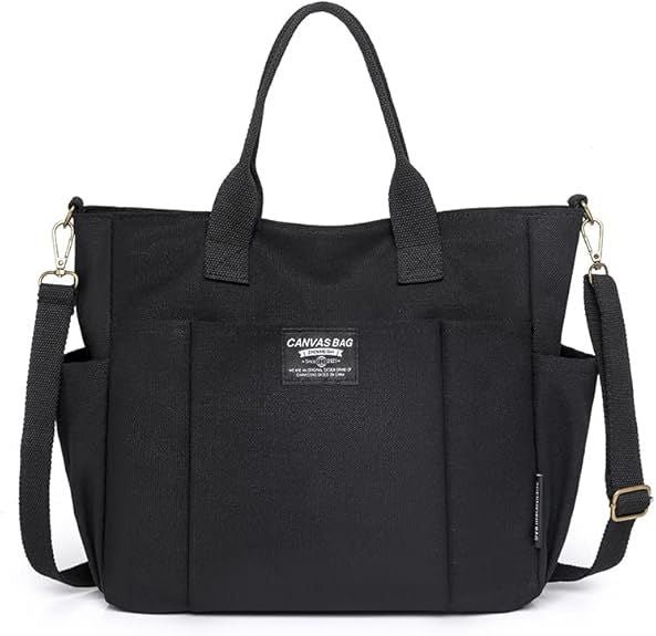 Tote Bag with Zipper Tote Bag for Women Canvas Crossbody Bag Shoulder Bag Satchel Hobo Bag Messenger Bag - 7DAY'S
