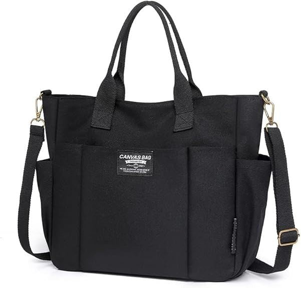 Tote Bag with Zipper Tote Bag for Women Canvas Crossbody Bag Shoulder Bag Satchel Hobo Bag Messenger Bag - 7DAY'S