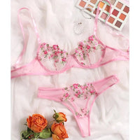 Transparent Underwear Sexy Lingerie Woman Lace Fairy Embroidery Brief Sets Delicate Bra Kit Push Up Breves Sets Thin Erotic Bras - 7DAY'S