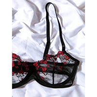 Transparent Underwear Sexy Lingerie Woman Lace Fairy Embroidery Brief Sets Delicate Bra Kit Push Up Breves Sets Thin Erotic Bras - 7DAY'S