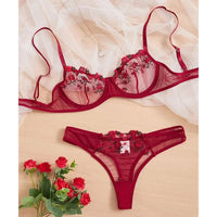 Transparent Underwear Sexy Lingerie Woman Lace Fairy Embroidery Brief Sets Delicate Bra Kit Push Up Breves Sets Thin Erotic Bras - 7DAY'S
