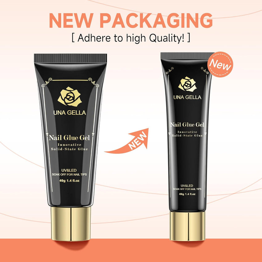 UNA GELLA Gel Nail Glue, Solid Nails Gl ue Gel 40ml Lamp Curing Needed Soak Off G LUE Strong Nail G LUE G el for Acrylic Fake Nails Tips Extension Press On Nails for Gelly Tips - 7DAY'S