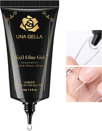 UNA GELLA Gel Nail Glue, Solid Nails Gl ue Gel 40ml Lamp Curing Needed Soak Off G LUE Strong Nail G LUE G el for Acrylic Fake Nails Tips Extension Press On Nails for Gelly Tips - 7DAY'S