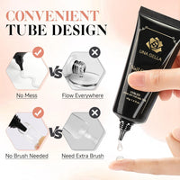 UNA GELLA Gel Nail Glue, Solid Nails Gl ue Gel 40ml Lamp Curing Needed Soak Off G LUE Strong Nail G LUE G el for Acrylic Fake Nails Tips Extension Press On Nails for Gelly Tips - 7DAY'S