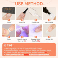 UNA GELLA Solid Nail Glue Gel 15ml Lamp Curing Needed Solid Soak Off U V/LED Lamp Required Super Strong Glue for Fake Acrylic Soft Gel Nail Tips Press On Nails Art Extension - 7DAY'S