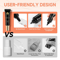 UNA GELLA Solid Nail Glue Gel 15ml Lamp Curing Needed Solid Soak Off U V/LED Lamp Required Super Strong Glue for Fake Acrylic Soft Gel Nail Tips Press On Nails Art Extension - 7DAY'S