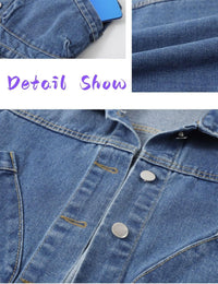 Unilexi Womens Crop Denim Vest Lapel Collar Lace Up Short Jean Gilet with Pockets - 7DAY'S