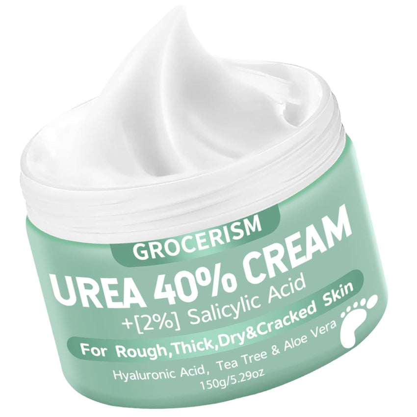 Urea Cream 40 Percent For Feet Plus 2% Salicylic Acid 5.29 oz || Foot Cream and Hand Cream Maximum Strength with Hyaluronic Acid,Tea Tree,and Aloe Vera For Deep Moisturizes,Callus Remover - 7DAY'S