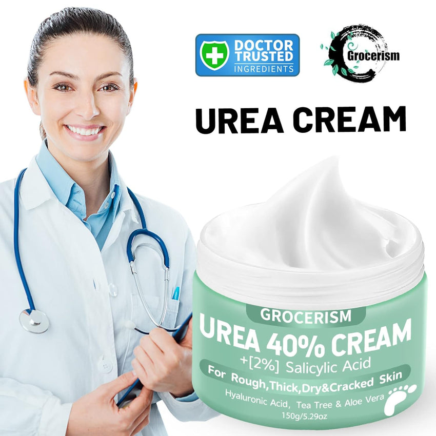 Urea Cream 40 Percent For Feet Plus 2% Salicylic Acid 5.29 oz || Foot Cream and Hand Cream Maximum Strength with Hyaluronic Acid,Tea Tree,and Aloe Vera For Deep Moisturizes,Callus Remover - 7DAY'S