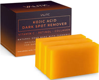 VALITIC Kojic Acid Dark Spot Remover Soap Bars with Vitamin C, Retinol, Collagen, Turmeric - Original Japanese Complex Infused with Hyaluronic Acid, Vitamin E, Shea Butter, Castile Olive Oil (2 Pack) - 7DAY'S