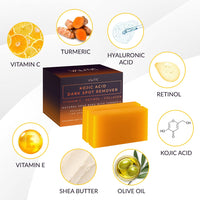 VALITIC Kojic Acid Dark Spot Remover Soap Bars with Vitamin C, Retinol, Collagen, Turmeric - Original Japanese Complex Infused with Hyaluronic Acid, Vitamin E, Shea Butter, Castile Olive Oil (2 Pack) - 7DAY'S