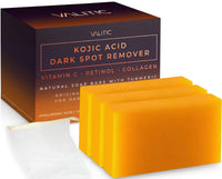 VALITIC Kojic Acid Dark Spot Remover Soap Bars with Vitamin C, Retinol, Collagen, Turmeric - Original Japanese Complex Infused with Hyaluronic Acid, Vitamin E, Shea Butter, Castile Olive Oil (2 Pack) - 7DAY'S
