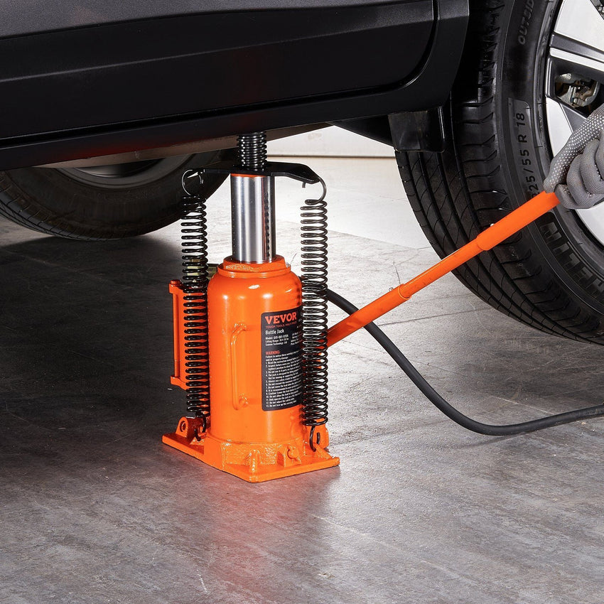 VEVOR Air Hydraulic Bottle Jack, 20 Ton/40000 LBS All Welded Bottle Jack, 10.4 - 19.7 inch Lifting Range, Manual Handle and Air Pump, for Car, Pickup, Truck, RV, Auto Repair, Industrial Engineering - 7DAY'S