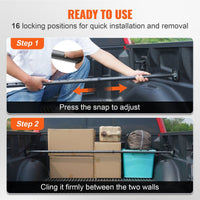 VEVOR Cargo Bar, Truck Bed Bar Adjustable from 40" to 73", Heavy - duty Steel Cargo Stabilizer Bar with 220 lbs Capacity, Truck Load Bar Stop Sliding for Pickup Truck Bed, SUV, Minitruck - 7DAY'S