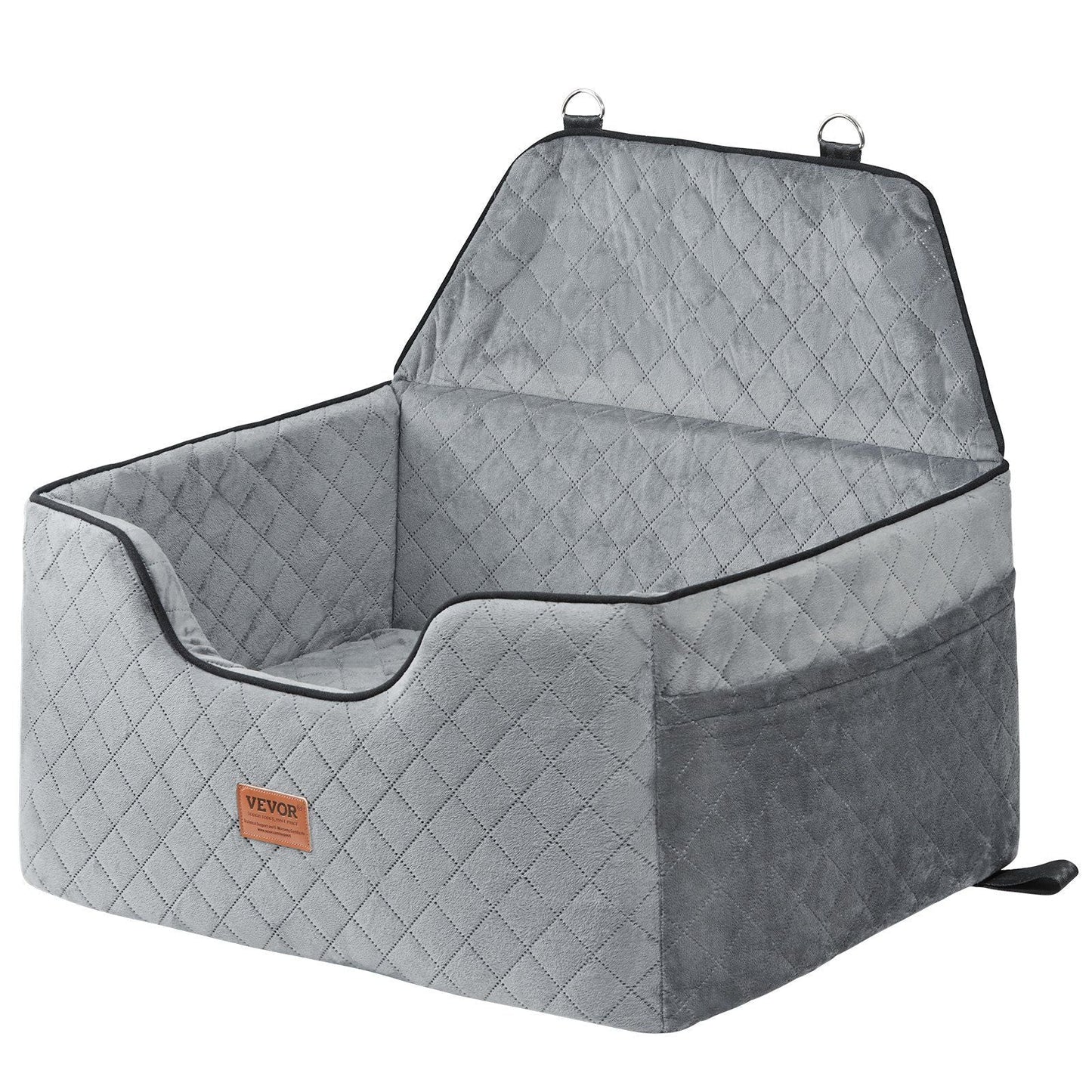 VEVOR Dog Booster Car Seat Pet Car Seat for Medium Large Dog up to 55 lbs Gray - 7DAY'S
