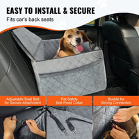 VEVOR Dog Booster Car Seat Pet Car Seat for Medium Large Dog up to 55 lbs Gray - 7DAY'S