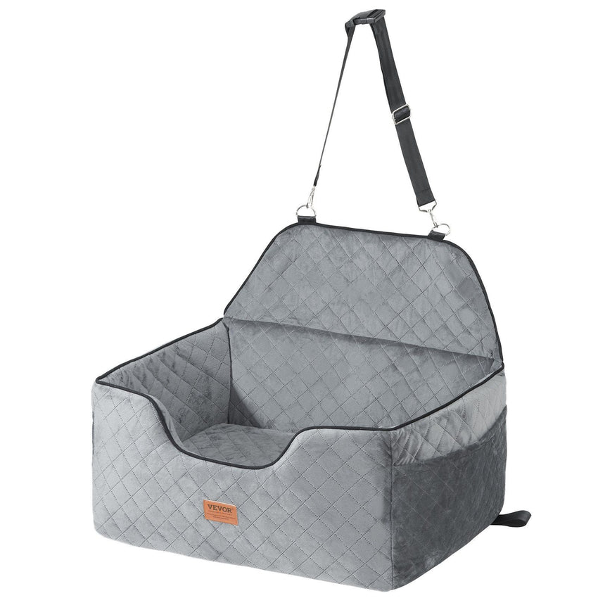 VEVOR Dog Booster Car Seat Pet Car Seat for Medium Large Dog up to 55 lbs Gray - 7DAY'S