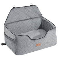 VEVOR Dog Booster Car Seat Pet Car Seat for Medium Large Dog up to 55 lbs Gray - 7DAY'S