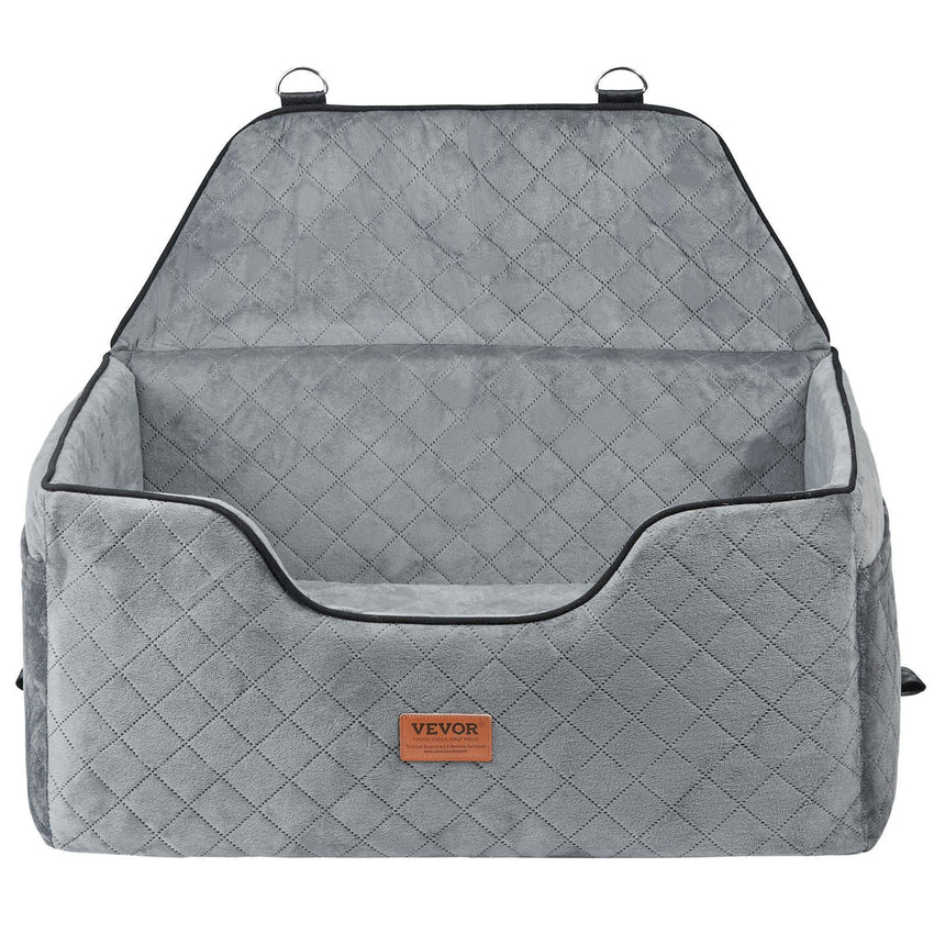 VEVOR Dog Booster Car Seat Pet Car Seat for Medium Large Dog up to 55 lbs Gray - 7DAY'S