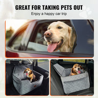 VEVOR Dog Booster Car Seat Pet Car Seat for Medium Large Dog up to 55 lbs Gray - 7DAY'S