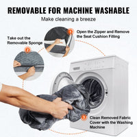 VEVOR Dog Booster Car Seat Pet Car Seat for Medium Large Dog up to 55 lbs Gray - 7DAY'S