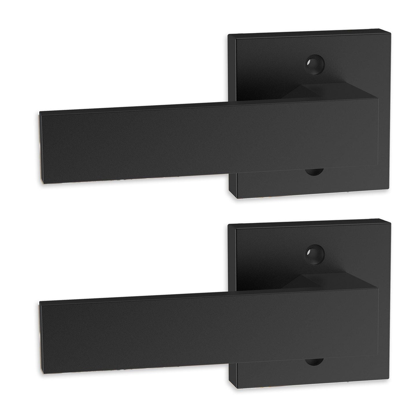 VEVOR Dummy Door Lever, 2 PCS Non - Turning Single Side Push/Pull Handle, Contemporary Square Door Lever Set, Reversible for Right and Left Sided Doors,For Pantry, Closet, and French Doors, Matte Black - 7DAY'S