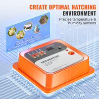 VEVOR Egg Incubator, Incubators for Hatching Eggs, Automatic Egg Turner with with Temperature and Humidity Control, 12 Eggs Poultry Hatcher with ABS Transparent Shell for Chicken, Duck, Quail - 7DAY'S