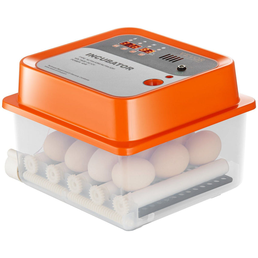 VEVOR Egg Incubator, Incubators for Hatching Eggs, Automatic Egg Turner with with Temperature and Humidity Control, 12 Eggs Poultry Hatcher with ABS Transparent Shell for Chicken, Duck, Quail - 7DAY'S