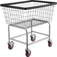 VEVOR Wire Laundry Cart, 2.5 Bushel Wire Laundry Basket with Wheels, 21''x27''x27.5'' Commercial Wire Laundry Basket Cart, Steel Frame with Chrome Finish, 4inch Casters, Wire Basket Cart For Laundry - 7DAY'S