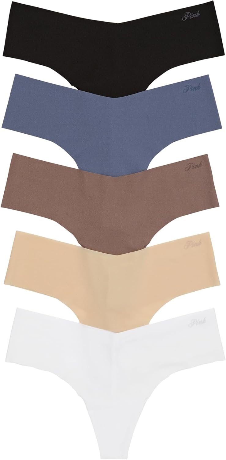Victoria's Secret PINK Women's No Show Thong Underwear, Panties for Women, Multi Pack (XS - XXL) - 7DAY'S