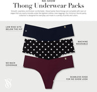 Victoria's Secret Women's No Show Thong Underwear, Panties for Women, Multi Pack (XS - XXL) - 7DAY'S