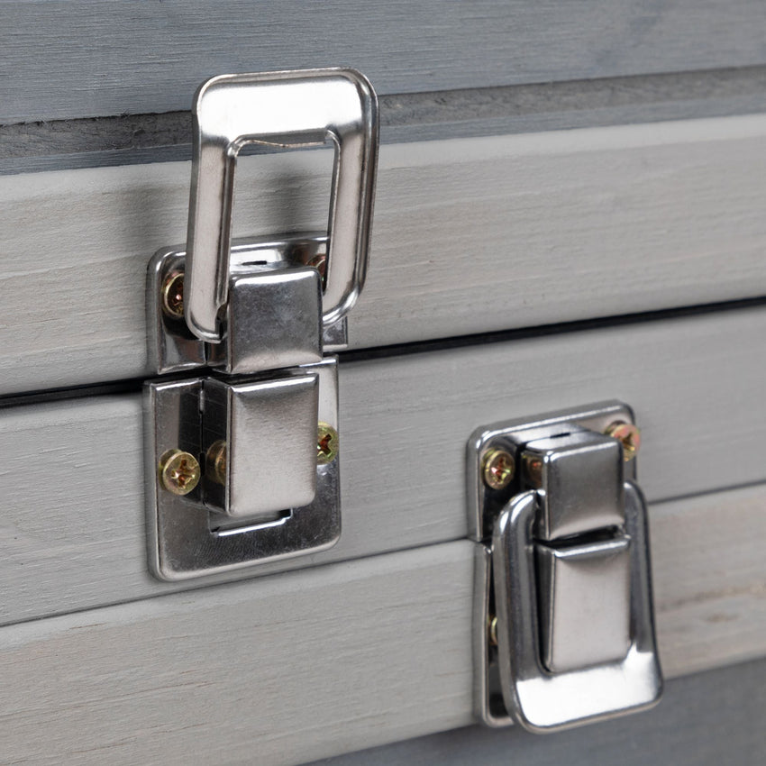 Weatherproof Rabbit House, Indoor/Outdoor Wooden Rabbit Hutch, 2 Story Bunny Cage, Pet House, Wooden Chicken Coop with Wheels, Pull Out Tray for Rabbits and Guinea Pigs, Grey - 7DAY'S