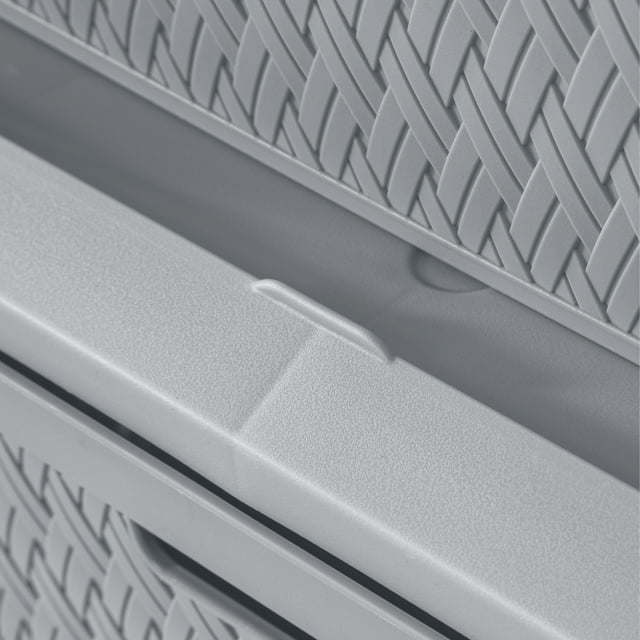 Wide 3 Drawer Cross - Weave Tower Cement - 7DAY'S