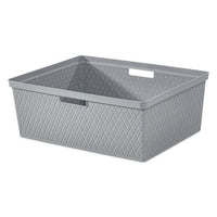 Wide 3 Drawer Cross - Weave Tower Cement - 7DAY'S