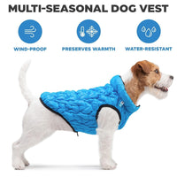 Winter Dog Coat XL Size Blue Lightweight Reversible Warm Dog Jacket Water Resistant Windproof Jacket Dog Coats for Large Dogs - 7DAY'S