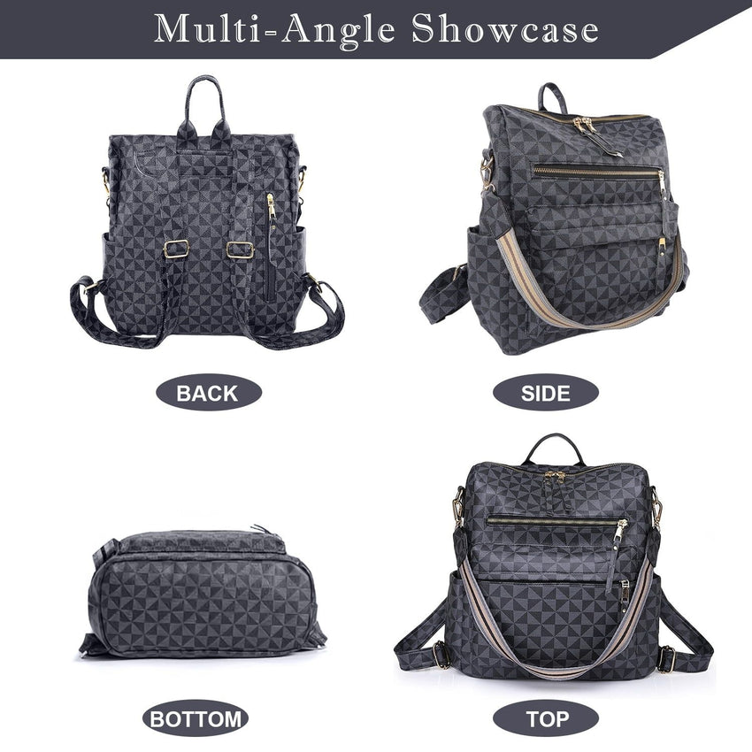 Womens Backpack Purse Leather Travel Fashion Convertible Large Ladies College Shoulder Bag - 7DAY'S