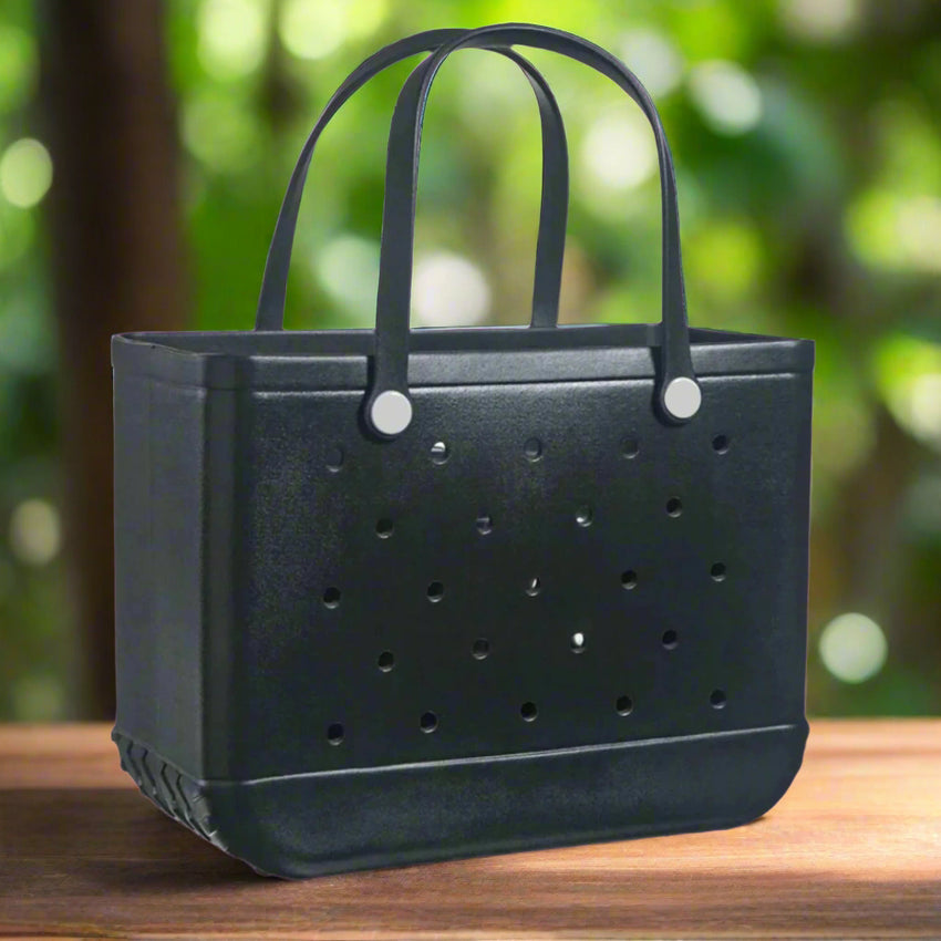 Women's Beach Bag, Waterproof Beach Rubber Tote Bag, Washable and Open Handbag Rubber Beach Handbag (10.62*8.26*4.33in) Size large - 7DAY'S