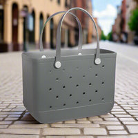 Women's Beach Bag, Waterproof Beach Rubber Tote Bag, Washable and Open Handbag Rubber Beach Handbag (10.62*8.26*4.33in) Size large - 7DAY'S