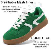 Women's Retro Fashion Sneakers - Gum Sole Suede Casual Walking Footwear Skate Shoes Non Slip Trainers - 7DAY'S